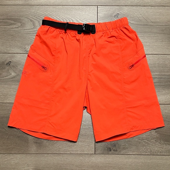 Arc’teryx High Rise Lightweight Nylon Stretch Orange Hiking Shorts Size Medium - Picture 1 of 12